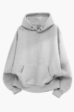 纯色重磅500克双排扣连帽卫衣宽加绒奥粒绒外套上衣RH5343JR-P57，女装短外套，星座610B-1
