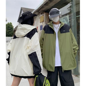 防晒指数UPF50+情侣装夏季新款防晒服宽松撞色拼接外套 D313 P68图片
