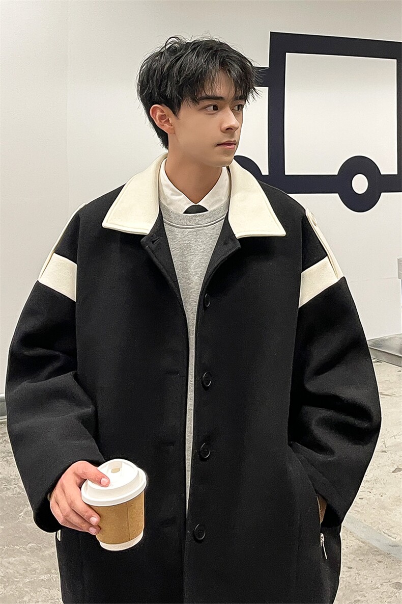 男装呢料大衣2026秋冬季新款毛呢大衣男生外套XZ514-2-F596-P115,男装毛呢大衣,星座514-2(原B239)