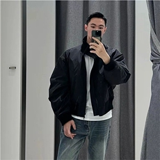 抖音得物美式潮休闲夹克春季立领纯色复古工装加厚棉服外套MF01，男装夹克，电商A443