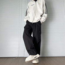 纯棉美式复古多口袋直筒工装裤男女XZ610A-1-K817-特P55无差价，男装工装外套，星座610A-1