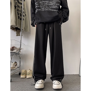 8XL-M特大码春夏季反光条设计美式高街休闲运动裤阔腿裤男K949P55图片