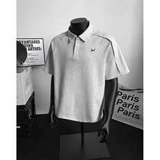 设计感夏季新款港风日系刺绣POLO领短袖T恤男XZ213-TX30-P35控68，男装T恤，星座213