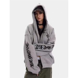 【004】哥特风十字架刺绣外套女春秋情侣开衫卫衣A079-W9036-P57图片
