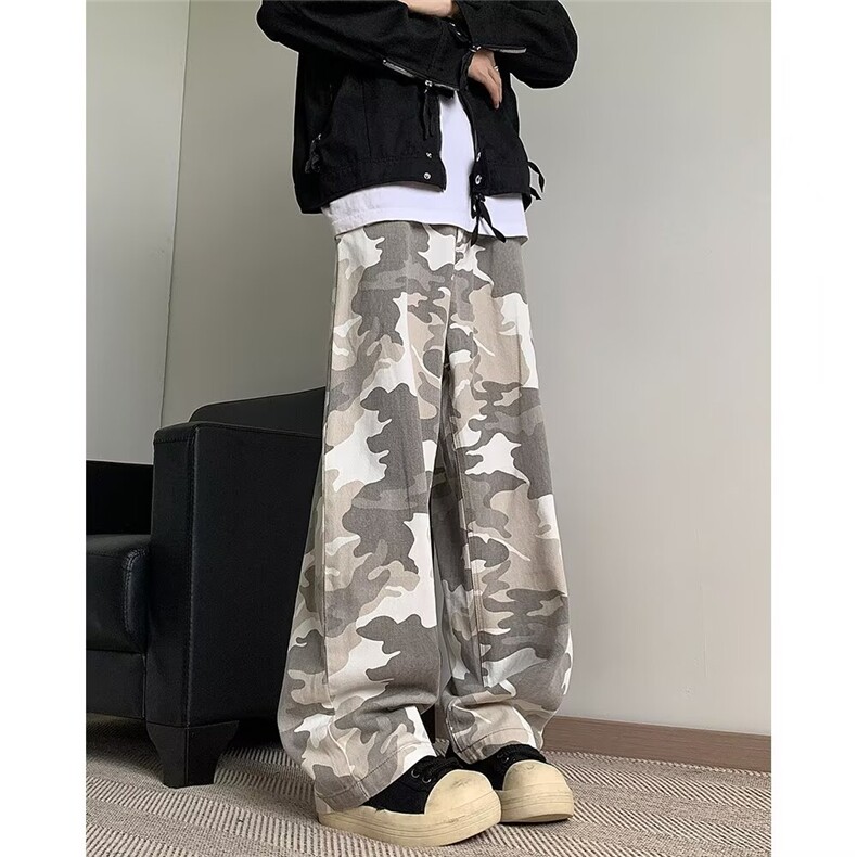 迷彩休闲裤男士韩版潮流高街帅气百搭2024冬季ins长裤K5896-P45，男装休闲裤，星座412-2