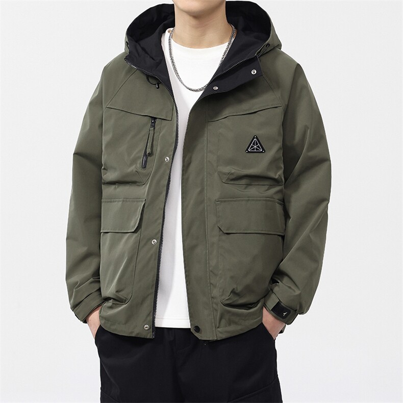 2025新款派克服工装连帽三防外套双面穿休闲夹克F0926-P100控199,男装夹克,电商D215