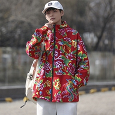JK203大花连帽开衫卫衣冲锋夹克男女班服团队服风民族特色秋，男装民族服装，星座115A(原星座507）