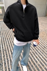 360克重磅冲锋衣内胆半拉链翻领POLO衫高领卫衣男WY77077P65控88，男装卫衣，星座227-7