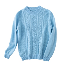 童装儿童秋冬季新款纯色简约百搭纽花圆领羊毛衫，童装儿童羊毛衫，恒业羊绒