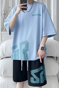 2025 夏季新款 旋律风车大码冰丝印花短袖套装M-5X HQ25561-P60图片