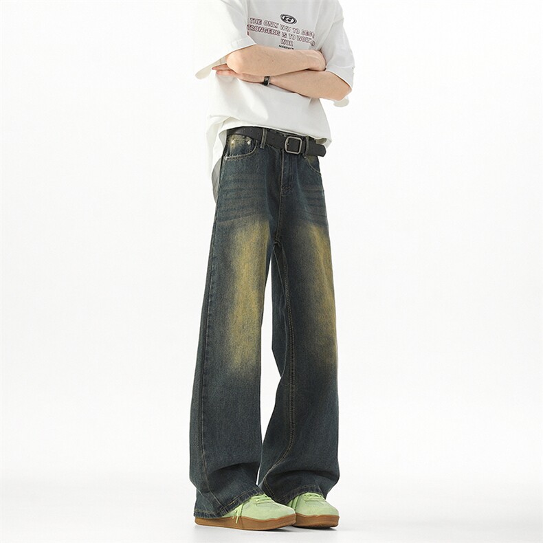 D783-特P35美式高街泥染宽松牛仔裤，男装牛仔裤，星座1503