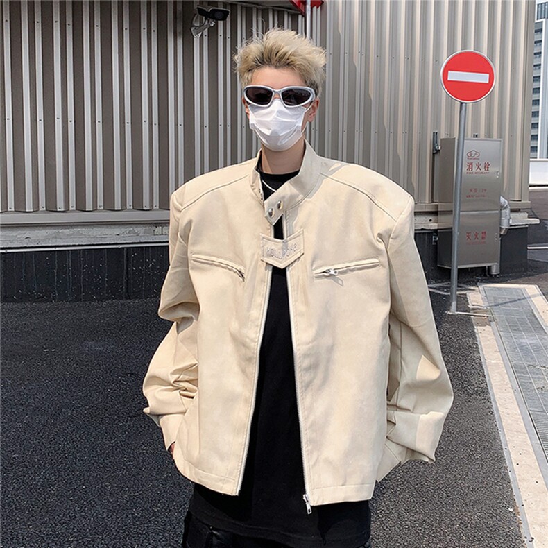 JK85422025秋冬小众高街外套男生短款飞行员夹克美式复古机车,男装夹克,星座1108