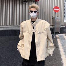 JK85422025秋冬小众高街外套男生短款飞行员夹克美式复古机车，男装夹克，星座1108
