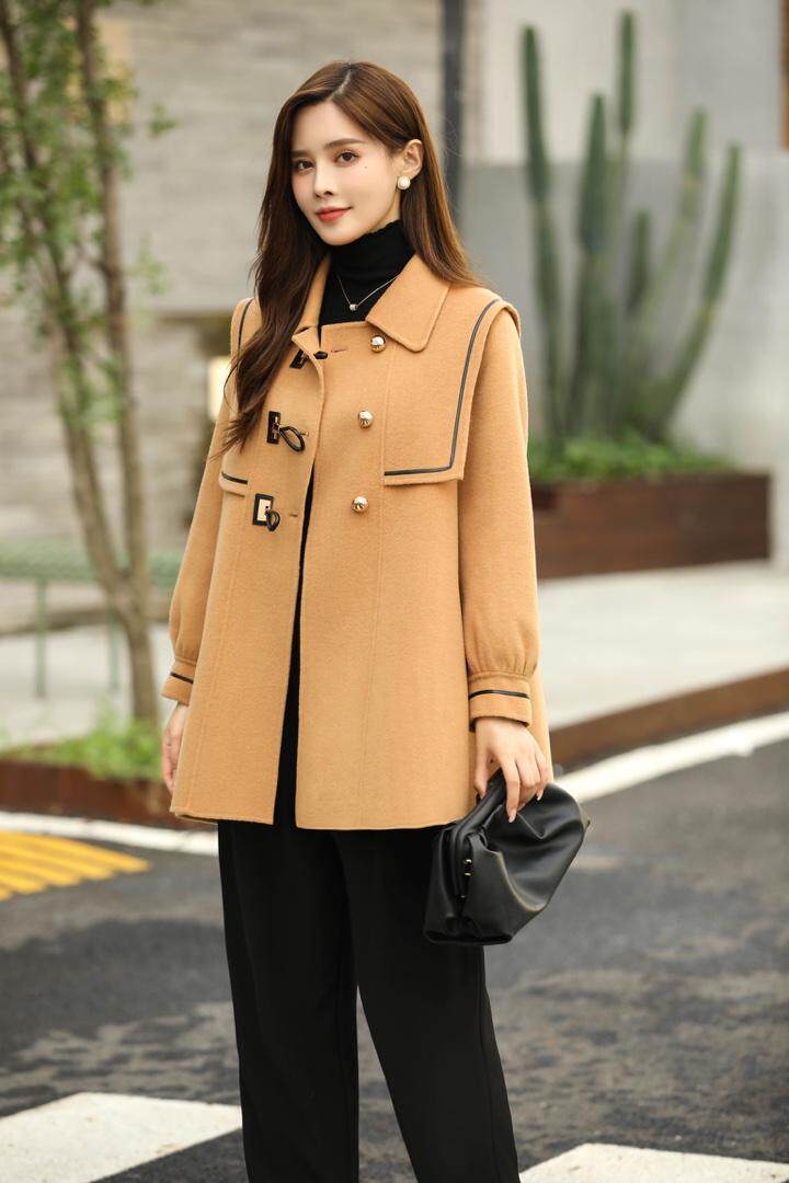 纯手工缝制百分百全毛双面羊绒大衣，其它，喜信人