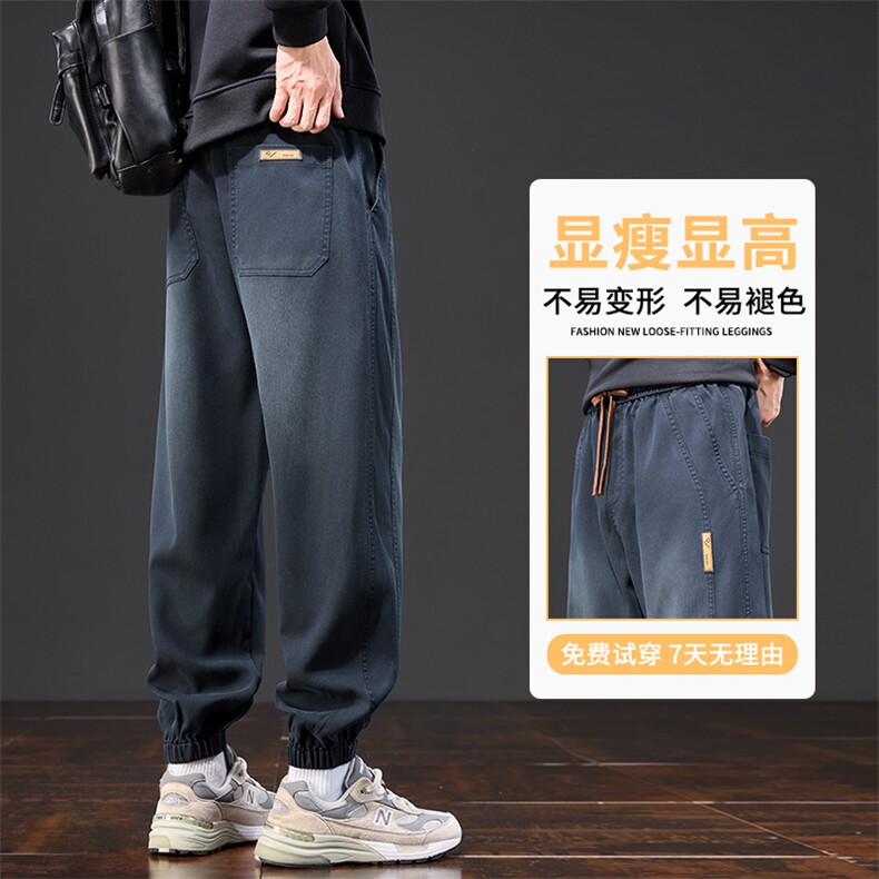 男宽松休闲哈伦束脚裤2025秋冬新款美式潮牌百搭工装裤H603-特P42,男装工装外套,星座610（原A335）