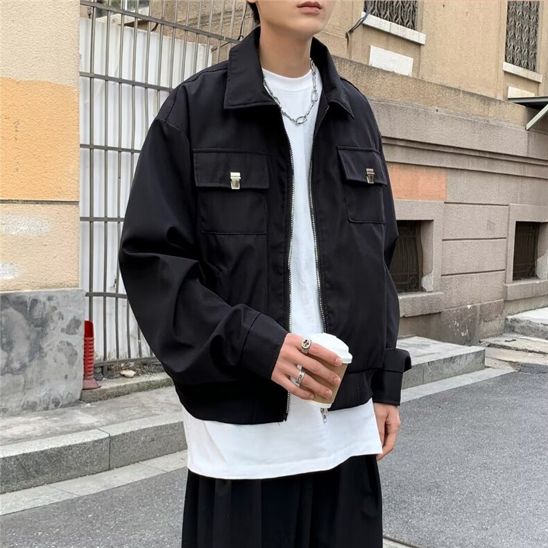 F556P58秋冬男装夹克休闲男生外套棕色潮牌,男装夹克,星座512-6