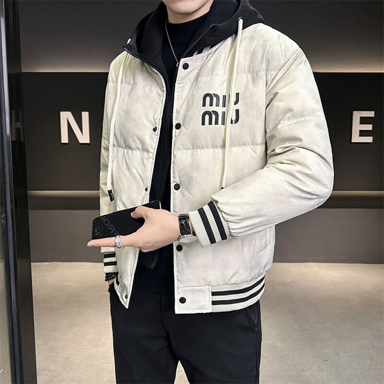 2025新款男士羽绒服连帽假两件冬季外套B240-YR70031-P215图片