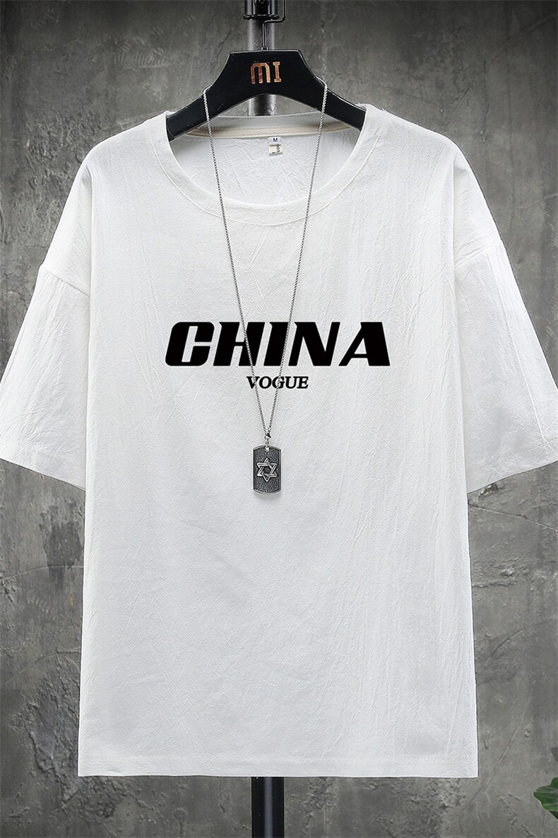 YT26001-P30亚短袖t恤男大码五分袖男宽松七分袖展架,男装T恤,电商A040A