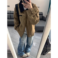 做旧外套女春秋2025新款潮牌宽松休闲情侣工装夹克上衣JK886，男装夹克，星座1116A（原606A-3）