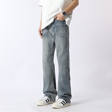品控抖音纯色多色中性风美式百搭微喇牛仔裤，男装牛仔裤，星座510-5
