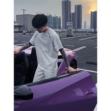 新款美式复古撞色短袖T恤男款ins高街潮牌宽松半袖上衣YTX71，男装T恤，星座208-5