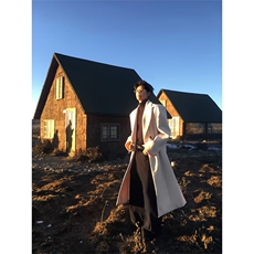 现货~戗驳领收腰垫肩毛呢大衣过膝长款风衣外套Y963-P125，男装风衣，星座1004-3