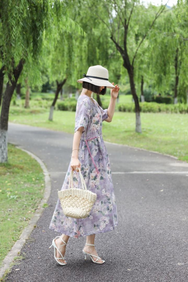 【现货】夏季新款苎花连衣裙,女装连衣裙,依鼎衣典