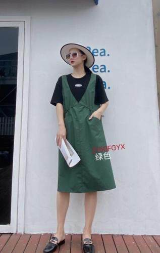 夏季新款短袖，连衣裙，女装连衣裙，方格忆秀