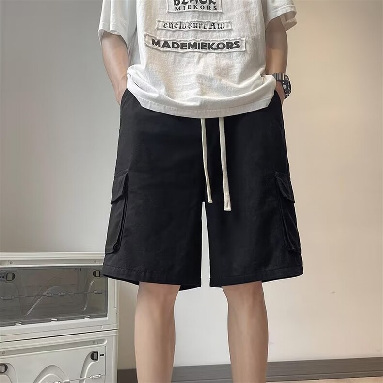 短裤男士夏季新款潮牌宽松直筒设计感休闲裤五分中裤子DK0061-P37图片
