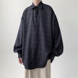 已出货 格子衬衫男宽松长袖小香风衬衣KD623-P30图片