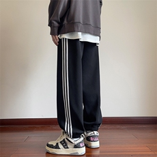 2023冬季新款内景大码加绒菠萝格三条杠卫裤M-5XHK23819-特P40，男装休闲裤，电商A022