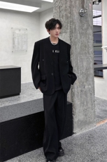 韩版休闲西装套装外套高级痞帅宽松韩版西服外套西裤整套搭配P140，男装西服套装，电商B319