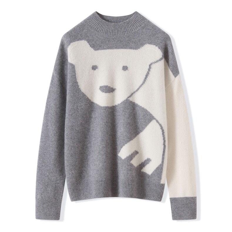 2025年秋季一线成衣呆呆熊时尚百搭休闲，女装羊绒衫，昭美纯山羊绒