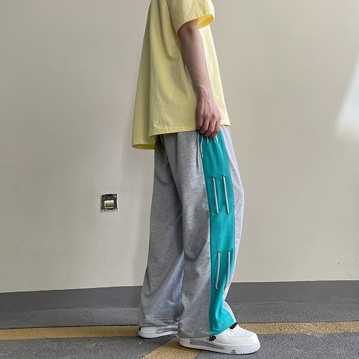 拼接撞色男韩版ins百搭简约慵懒休闲裤青年潮流Gk2126-p26,男装休闲裤,星座1109-3