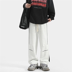 秋冬新款休闲裤运动条纹刺绣个性中性裤子B336-K509-P55加绒65，男装休闲裤，电商B336