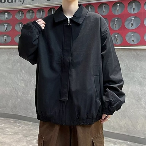 短款外套男生秋冬款美式垫肩飞行员夹克春秋男士机车上衣 W32图片