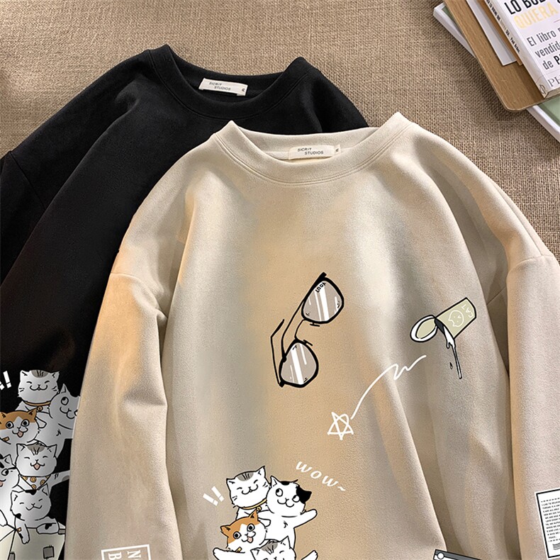 麂皮绒卫衣男大码重磅长袖t恤男JW81115-P35,男装卫衣,电商A040