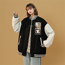 中性风 春秋季情侣棒球服男女休闲夹克女时尚外套男BQF287-P50图片