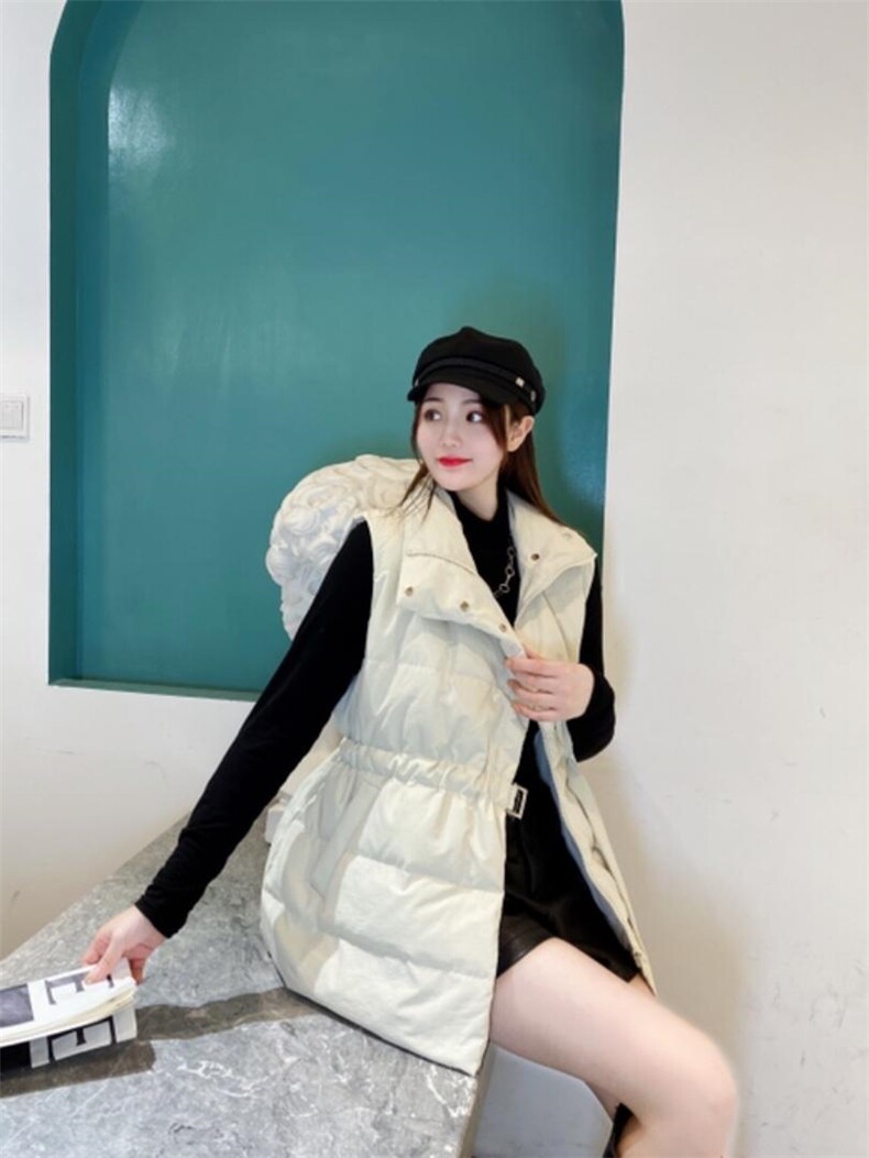 冬季新款修身抽绳羽绒马甲，女装马甲，韩衫衣社