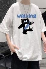 YT26387-P30亚麻短袖t恤男大码五分袖男宽松七分袖大皂风模特，男装T恤，电商A040