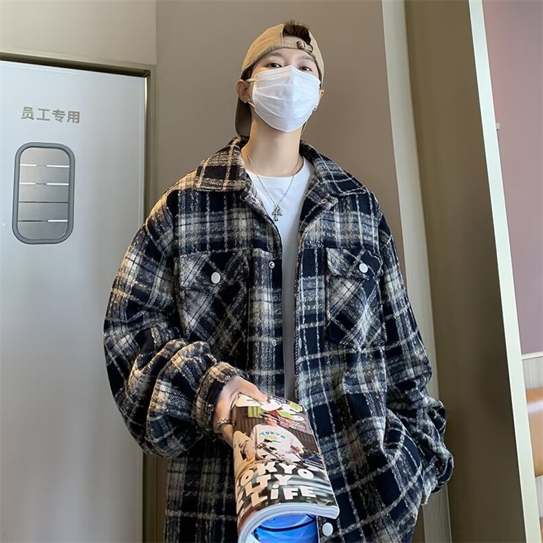 小香风外套男春秋季薄款日系格子上衣服美式情侣痞帅夹克J47,男装夹克,星座1116A-1（原606A）