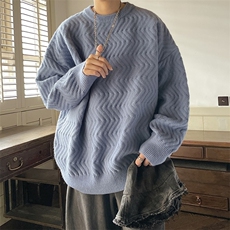 MY14圆领毛衣男生打底针织衫软糯风奶系男士加厚套头韩系毛衣，男装T恤，星座308A-1（原309B-1）