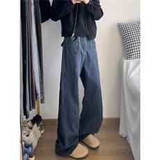 美式水洗vibe直筒工装裤高街复古做旧宽松阔腿裤CK1382-P68，男装牛仔裤，星座313A-2