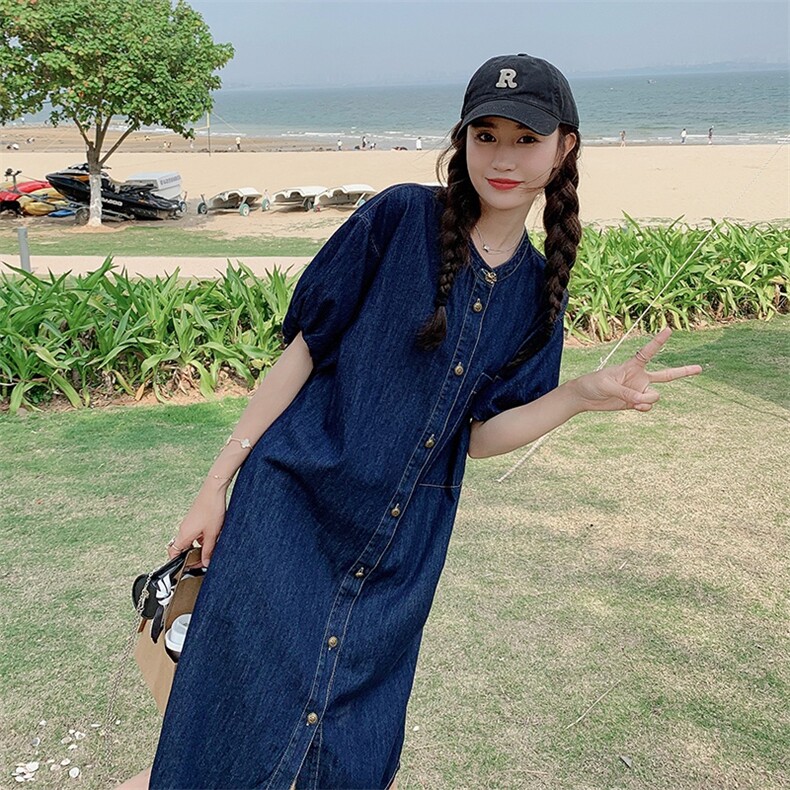 现货~新款夏季牛仔薄款连衣裙190-82356-P120-K168，女装连衣裙，一九零