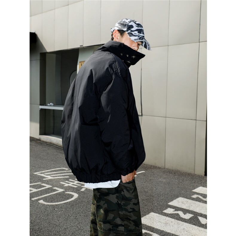 秋冬棉衣加厚夹克加绒外套铆钉立领棉服加厚1016-1W105P128K158,男装夹克,星座1016-1（原电商B408-1）