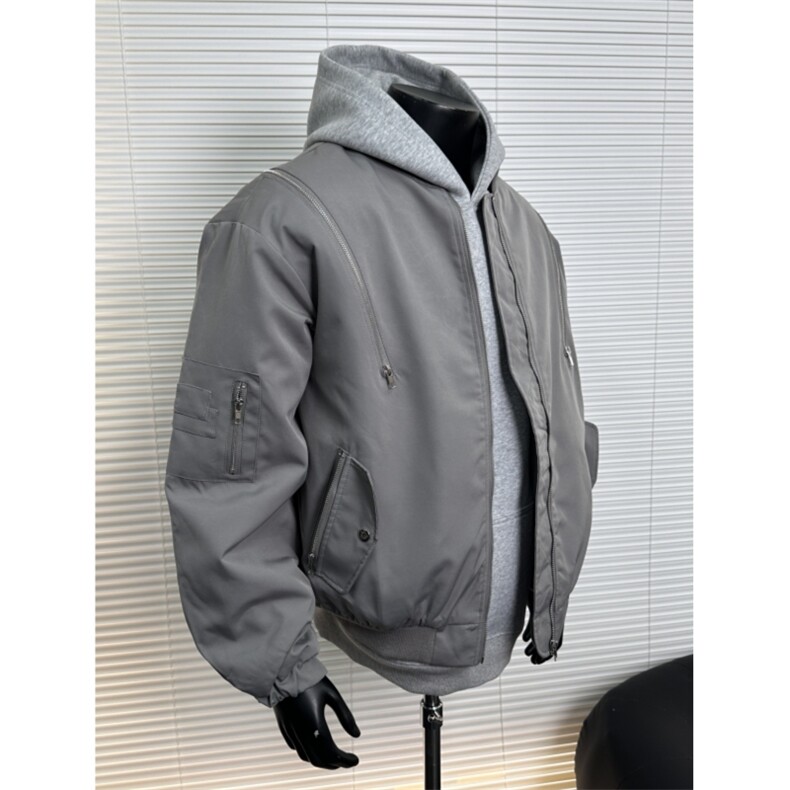 现货灰色三防面料夹棉棉服拉链多功能棉衣潮男JMF33-特p,男装棉衣,星座910A