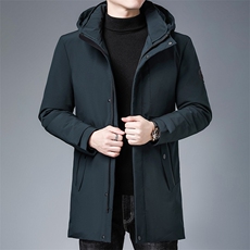 冬季中年连帽纯色羽绒服男中年爸爸装休闲时尚厚外套ZS20692-P285，男装羽绒服，电商B212（原钱塘6029）