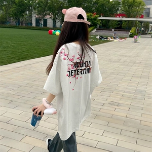 万针全刺绣工艺抖音得物高品质260克重磅纯棉双纱美式高街短袖T恤图片