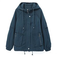 2020冬季新款休闲连帽加绒加厚派克服连帽保暖短款外套，女装派克服，独衣靓