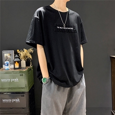 现货502-2-FT109-38钢印立体字母短袖男，男装T恤，星座502-2（原1014A）